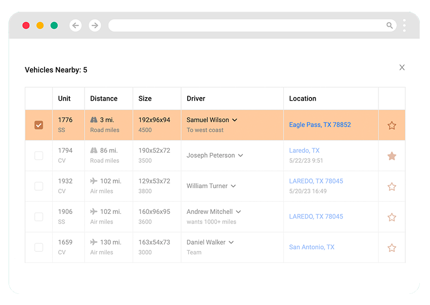 Load Ninja Pro matched driver location and ETA