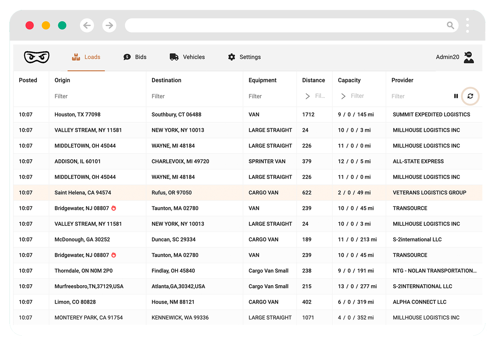 Load Ninja Pro aggregated live load feed
